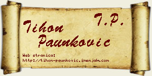 Tihon Paunković vizit kartica